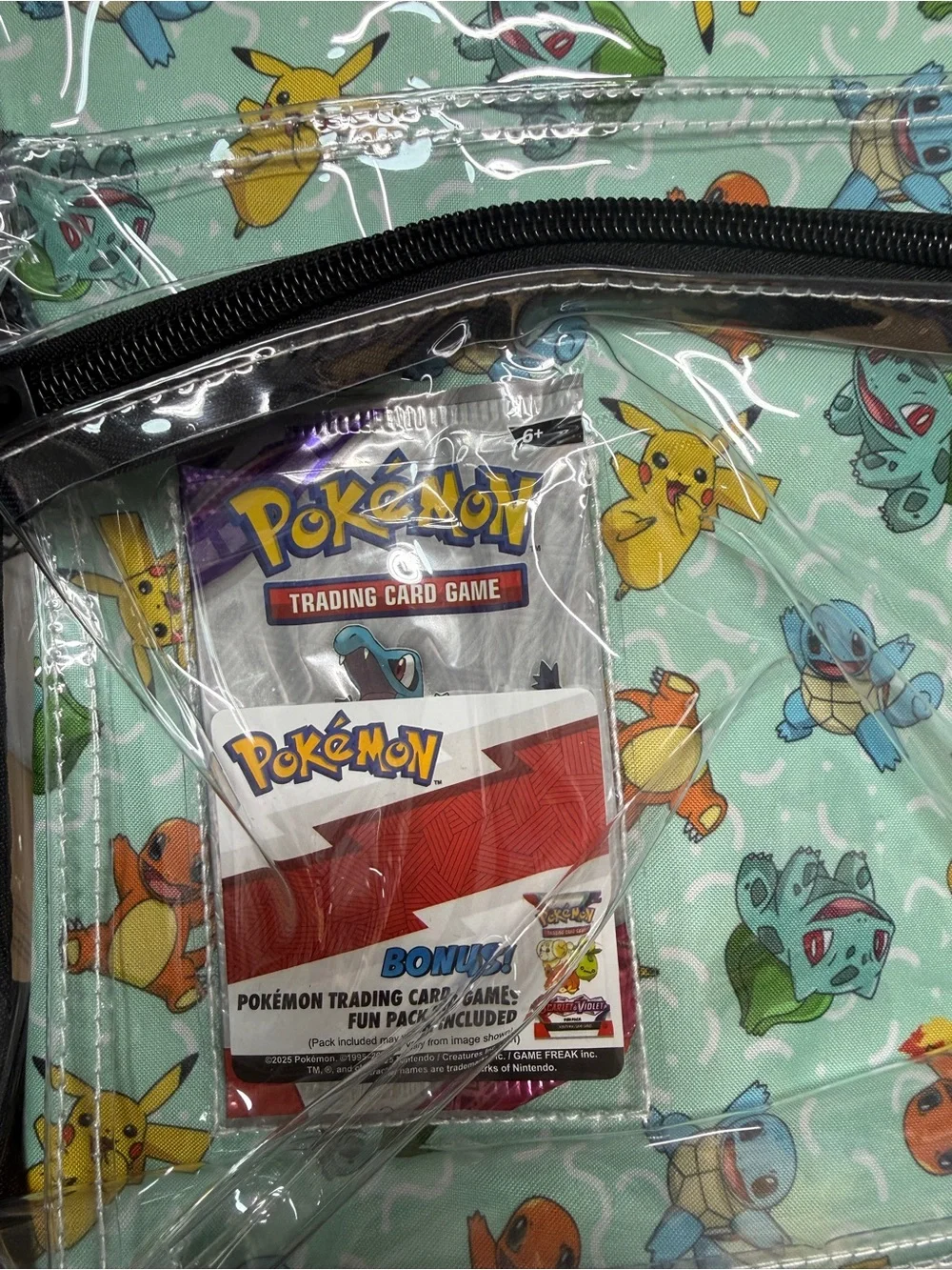 POKÉMON BIOWORLD CLEAR SCHOOL BACKPACK TRADING CARD GAME BONUS SOFT PENCIL CASE